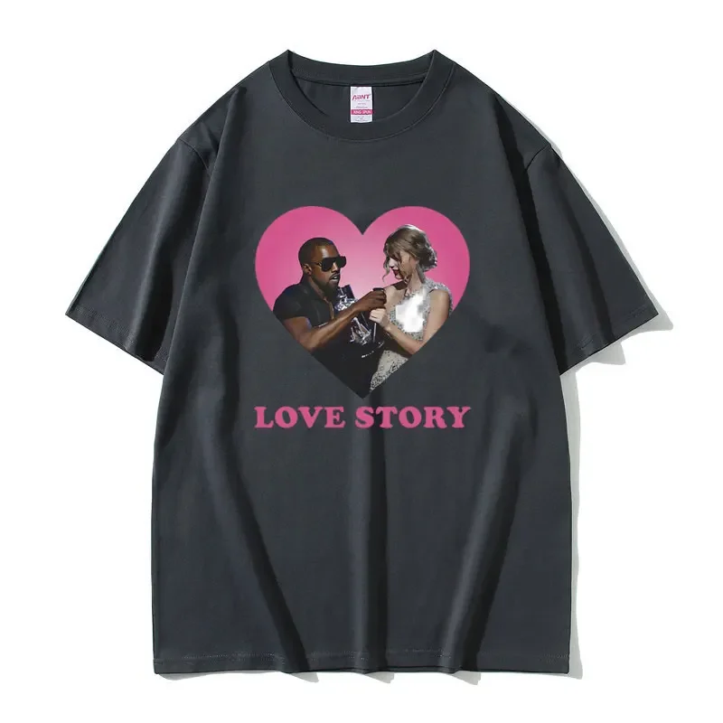 Hip Hop Rapper Kanye West Print T-shirt Singer Taylor Love Story Graphic T Shirt Streetwear Men Women Hip Hop Oversized Tshirt