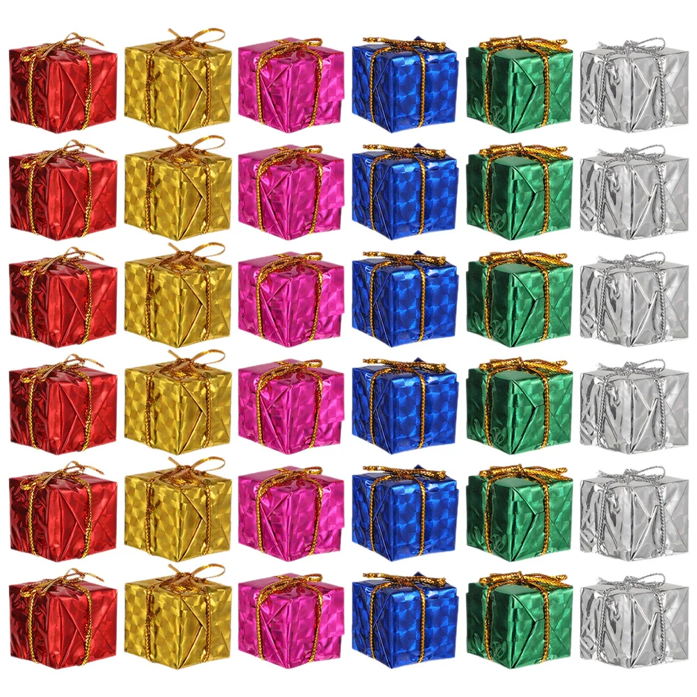 

36 Pcs Tree Mini Christmas Xmas Decor Hanging Boxes Ornaments Presents Decoration
