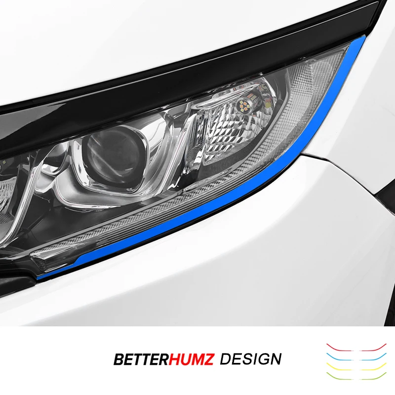 Headlight Eyebrow Sports Strip Color Change Film For Honda Civic 10th Gen 2016-2020 2021 Protect Car Body Decoration Accessories