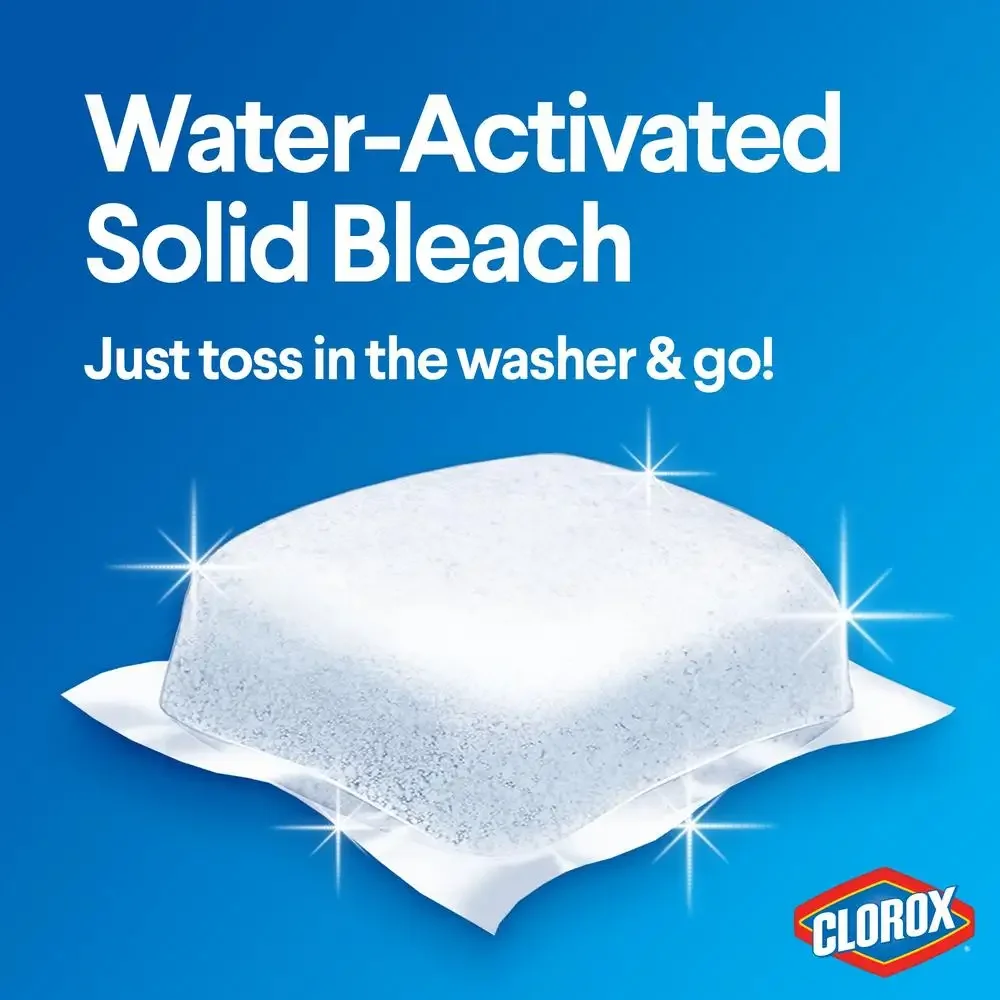 Clorox Zero Splash Bleach Packs Laundry Pods Multi-Surface Cleaning without Spills Concentrated Solid Bleach Crystals 12 Loads