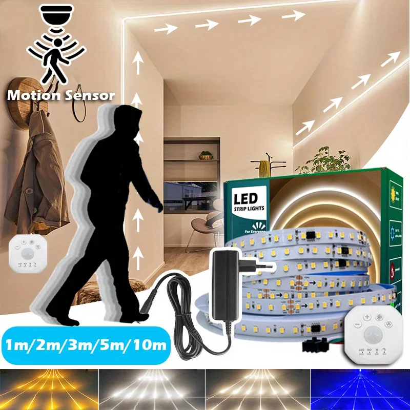 120LEDs/M White/Warm White Flowing Stair LED Strip PIR Motion Sensor 24V 2835 Racing Light Pixel Flexible LED Strip