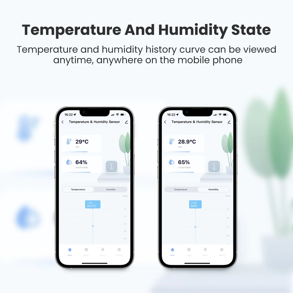AVATTO Tuya WiFi Smart Temperature and Humidity Sensor Battery Powered Smart Home Security,Work With Alexa Google Home