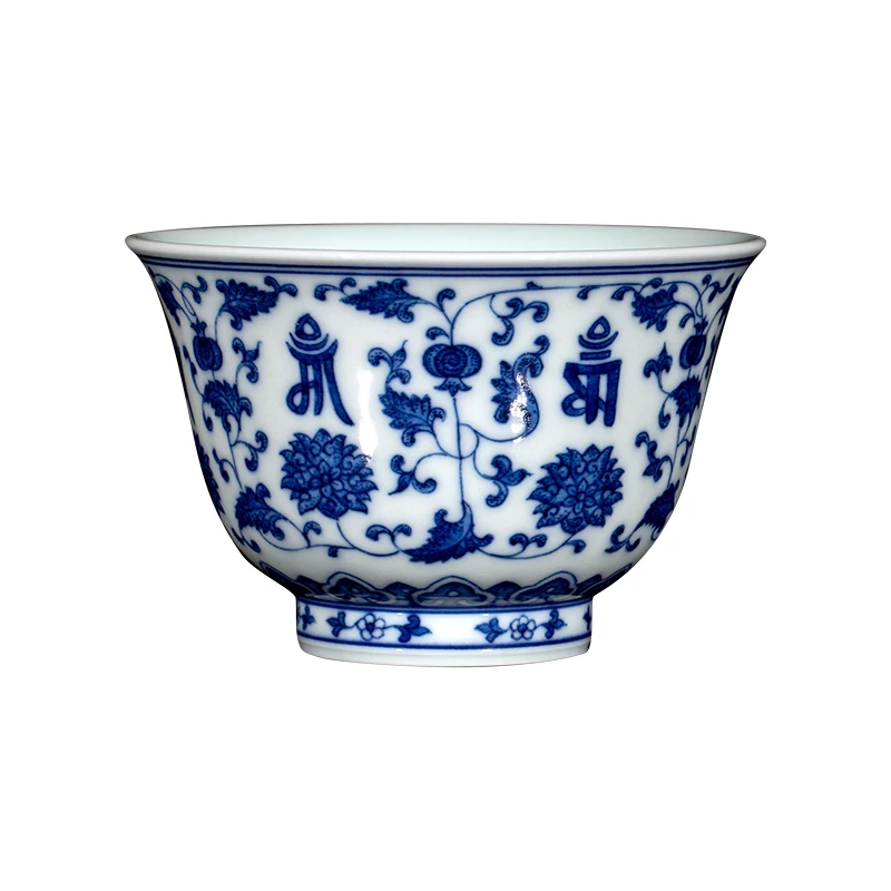 

Керамическая чайная чашка в китайском стиле от Zhong'S Kiln, ручная роспись, сине-белый фарфор из Цзиндэчжэня, чашка для чая кунг-фу с подарочной коробкой.