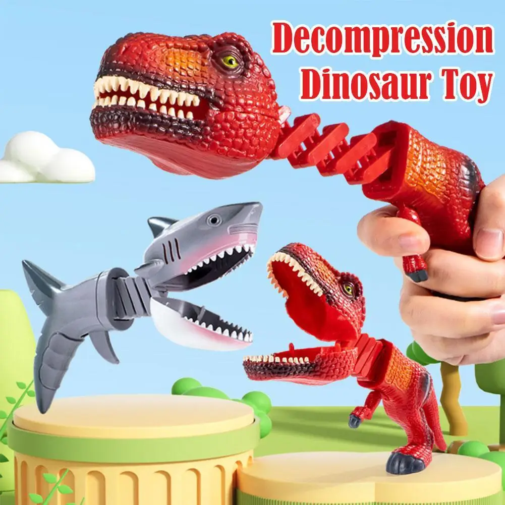 Hungry Dinosaur Grabber Toys Animal Claw Chomper Toy Retractable Spring Manipulator Dinosaur Bite Game Snapper Dino Toys Gifts