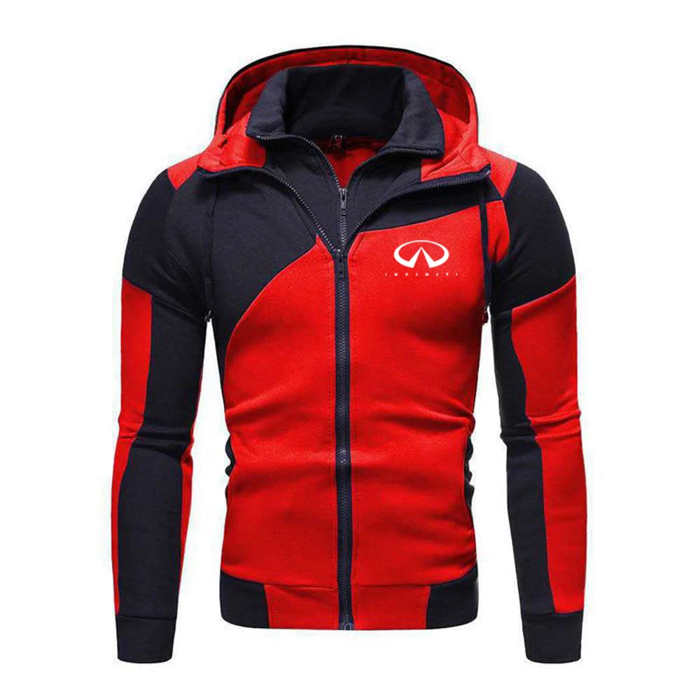 2024 Spring and Autumn Hot Sale New Men Infiniti Color Matching Hoodies Warm Sweatshirts Comfortable Casual Fashion Jacket Tops