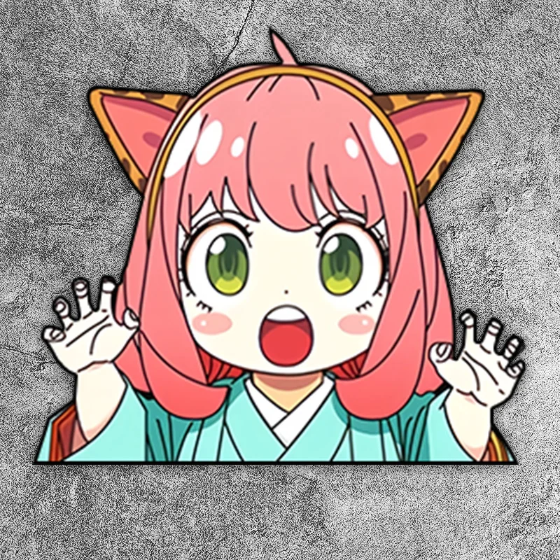 1PC Peeping Anya JDM Anime Car Sticker Waterproof Funny for Car Window Rear Windshield Trunk Bumper Sunproof PVC Vinyl Decal