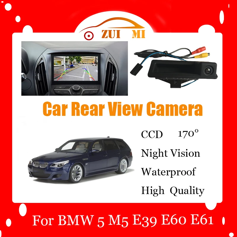 Car Reverse Rear View Camera For BMW 5 M5 E39 E60 E61 170° Waterproof CCD Full HD Night Vision Backup Parking Camera Shockproof