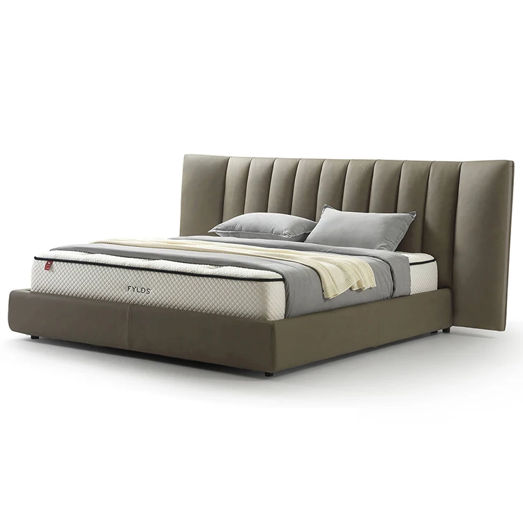 

Double leather cloth bed 1.5m 1.8m wedding bed Nordic modern simple