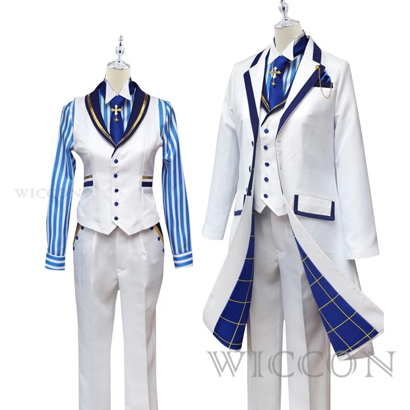 Anime Game Fate Grand Order Fgo Arthur Pendragon Cosplay Costume White Rose King of Knights Wig Windbreak Man Carnival Suit