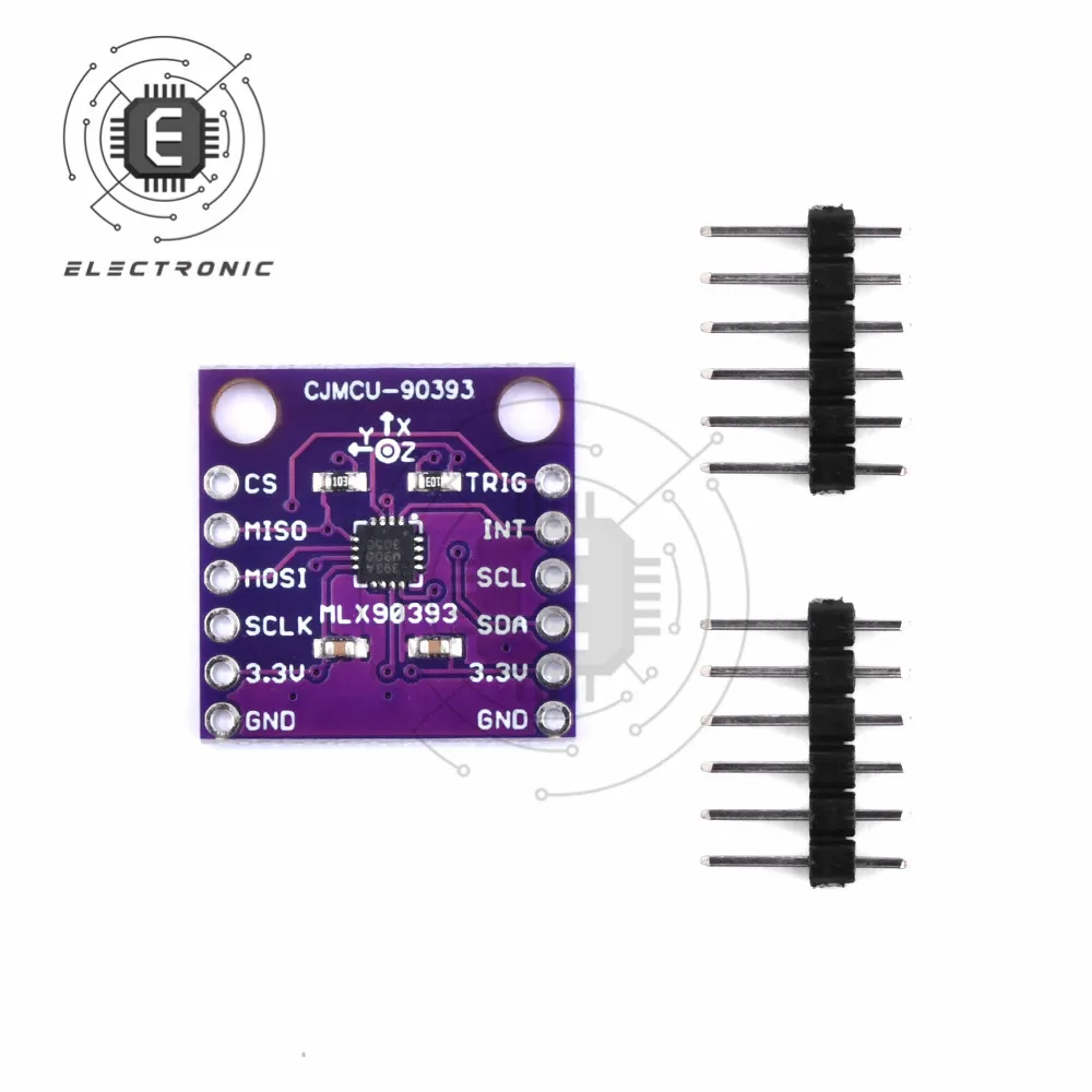 

16 bit 2.2V-3V 3D Hall Sensor Module Displacement Angle Rotate MLX90393 Digital 3D Position Sensor Board Contactless