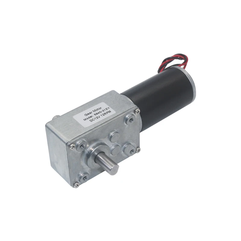 4058 5840-31ZY DC 12V 24V Worm Reduction Motor Dual Shaft CW CCW 12~470RPM Adjustable RPM Metal Gear Motor for Auto Clothes Hang