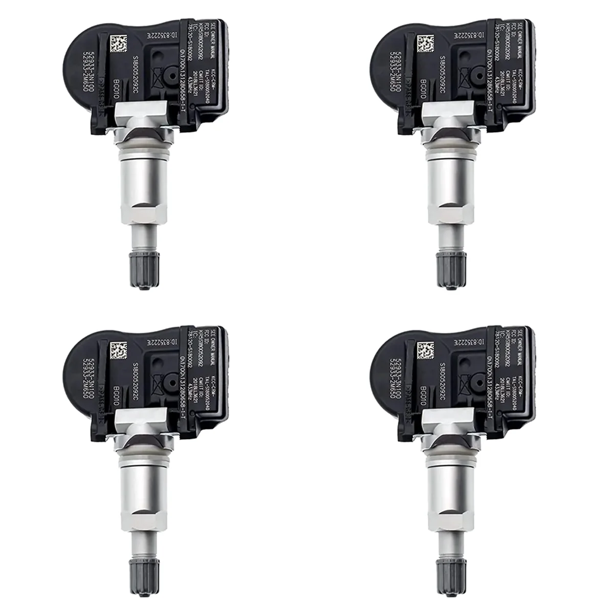 4PCS Tire Pressure Sensor TPMS 52933-3N100 for Hyundai Accent Equus I30 Ix20 Kia Rio Ceed 52933-2J100 52933-B1100 433MHz