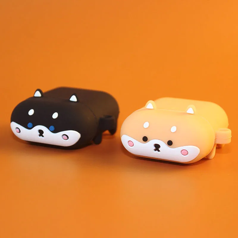 INS Cute Shiba Inu Dog Couple Silicone Earphone Case for Apple Airpods 1 2 3 Pro Cartoon Headset Cover For Airpods Charging Box