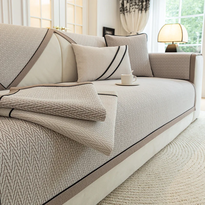 Effen kleur chenille bankhoes universele antislip bankkussen bankhanddoek voor woonkamer thuis bankmat meubelbeschermer