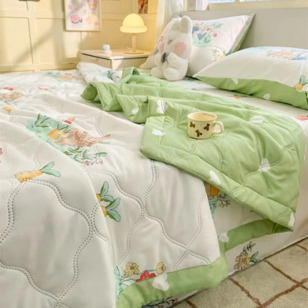 

Cute 150x200CM Comforter Washable Soft Comfortable Double Bed Quilt Printed Thin Wadding Blanket