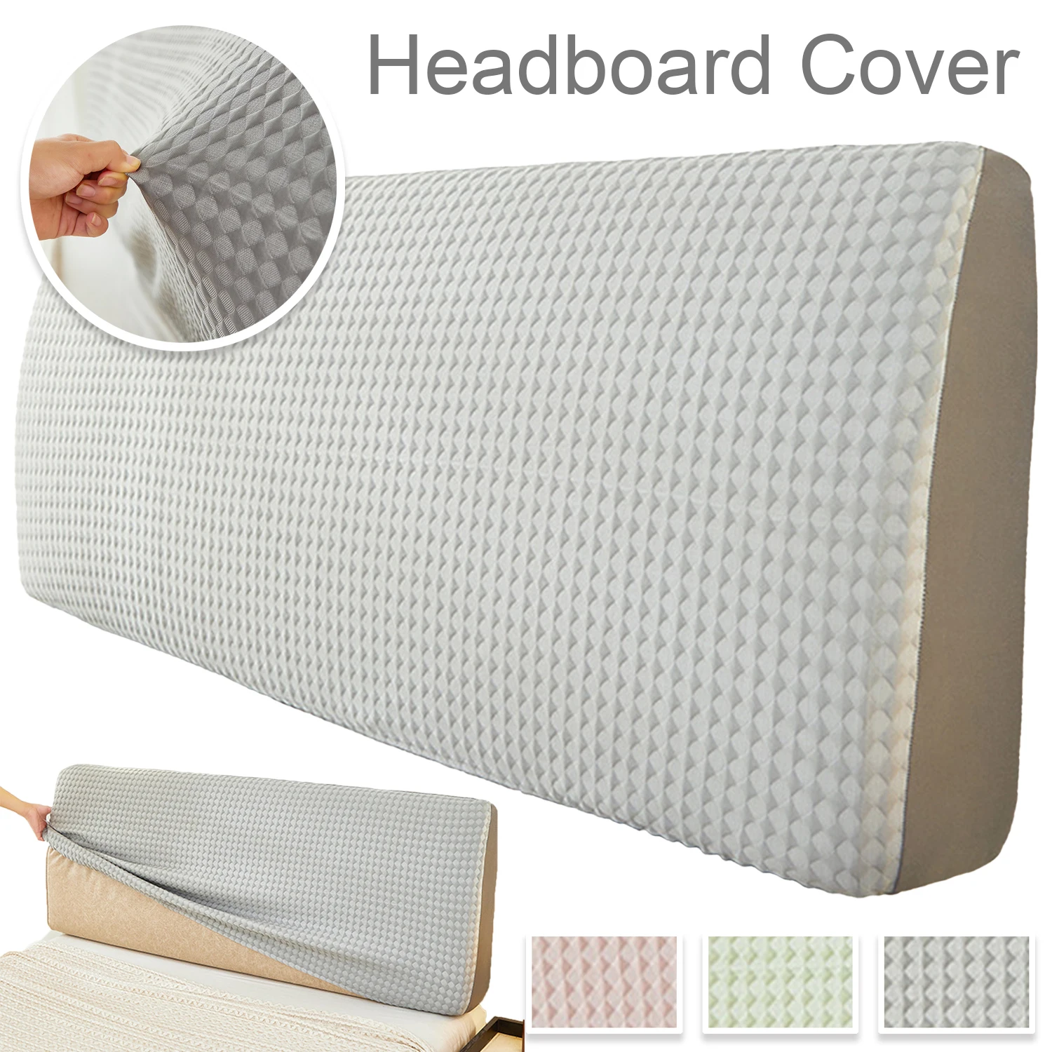 

1PC Soft Thick Bed Head Cover Headboard Cover 360° All-inclusive Solid Color Bedside Bed Back Dust Protector Bed Head Slipcover