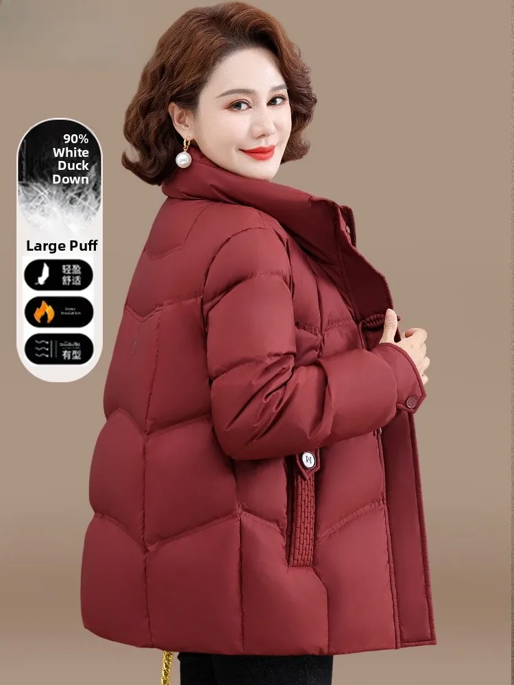 

Thiened down Jaet Mommy Sle Winter Coat for Middle-Aged And ly Women Warm Cotton Outerwear andmother Faion