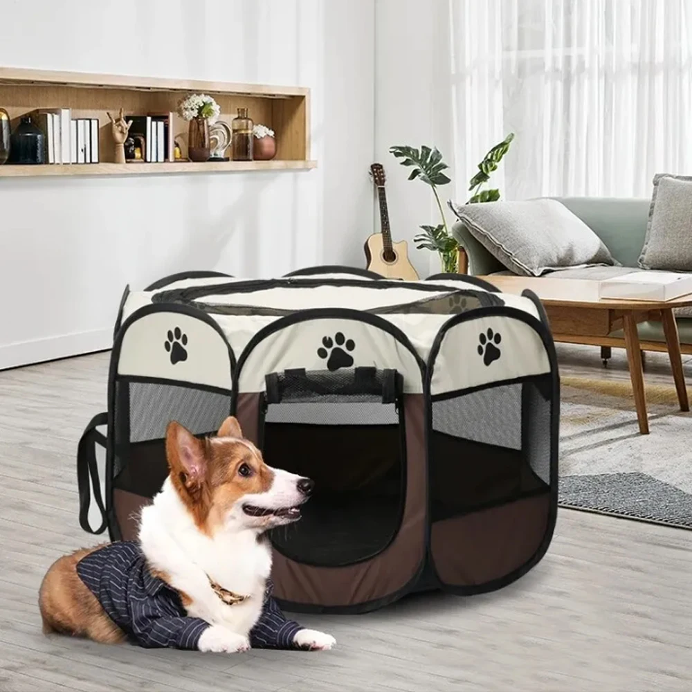 Portable Foldable Pet Tent Kennel Octagonal Fence Puppy Shelter Easy To Use Outdoor Easy Operation Cat Fences Large Dog Cages