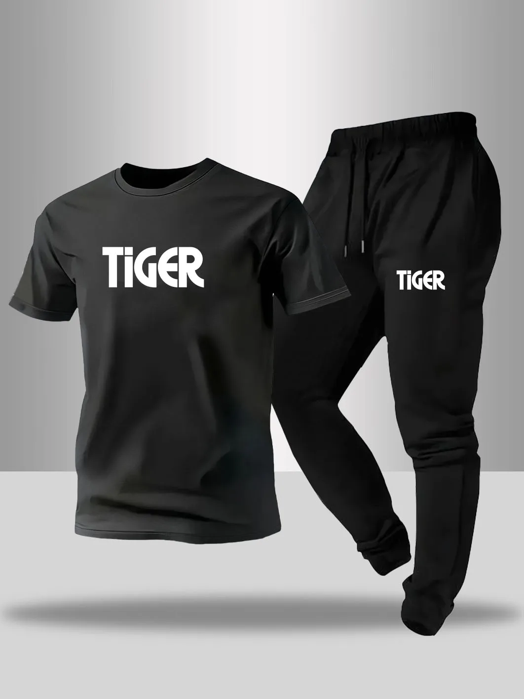 

Men's Spring/Summer Home Outdoor Comfort T-shirt Set Printed Men's Sports T-shirt+Pants City Leisure Sportswear
