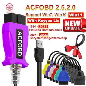 ITCARDIAG ACFOBD OBD2 Scanner for 1994 - 2023 Fiat/Alfa Romeo/Lancia Cars Diagnostic Tool Support Clearing Fault Codes