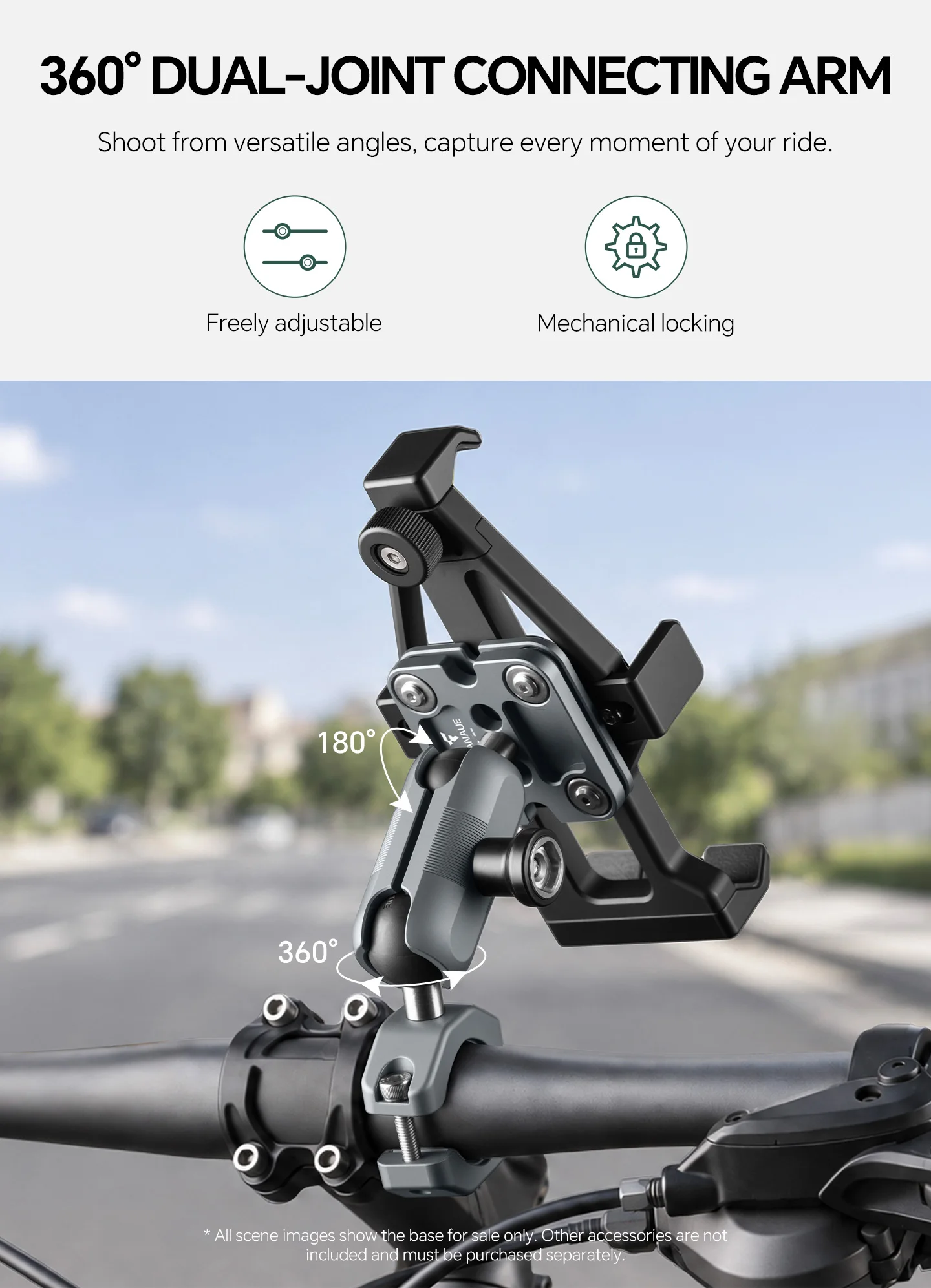 FANAUE Motorrad- und E-Bike-Handyhalterung mit Stoßdämpfung und Anti-Shake-Funktion für Fahrrad-Navigation – Detail 2