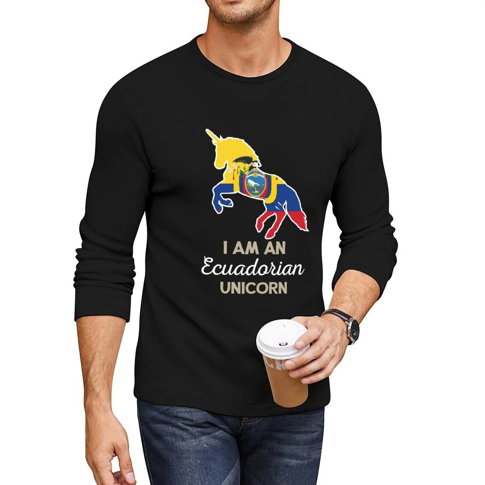 

Ecuador Ecuadorian Unicorn Long T-Shirt funny t shirt tees boys animal print shirt cute clothes men clothings