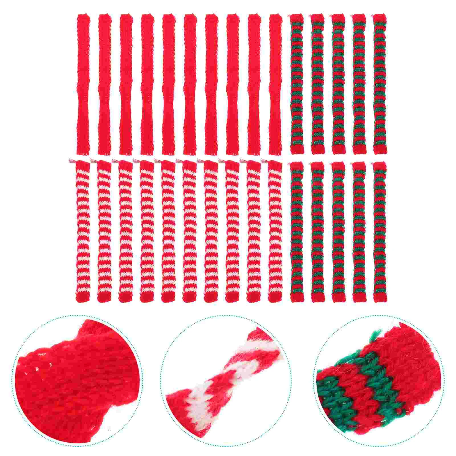 Mini bufanda de Navidad de 30 piezas, bufandas de punto para cocina, alduto de lana, gorro de Papá Noel para bebé, decoraciones delicadas de otoño