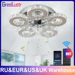 Led Luxus Kristall Deckenventilator Mit Lichtern Fernbedienung Deckenventilator Silber Europäischen Kronleuchter Lampe für Zuhause Wohnzimmer Lumin