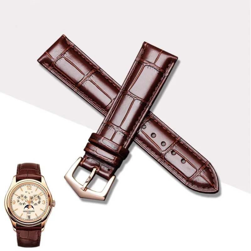 Genuine Leather Watch Strap For PP Patek Philippe Grenade 5167Ax butterfly Buckle 20mm 21mm 22mm Men's Women Watchband Chain
