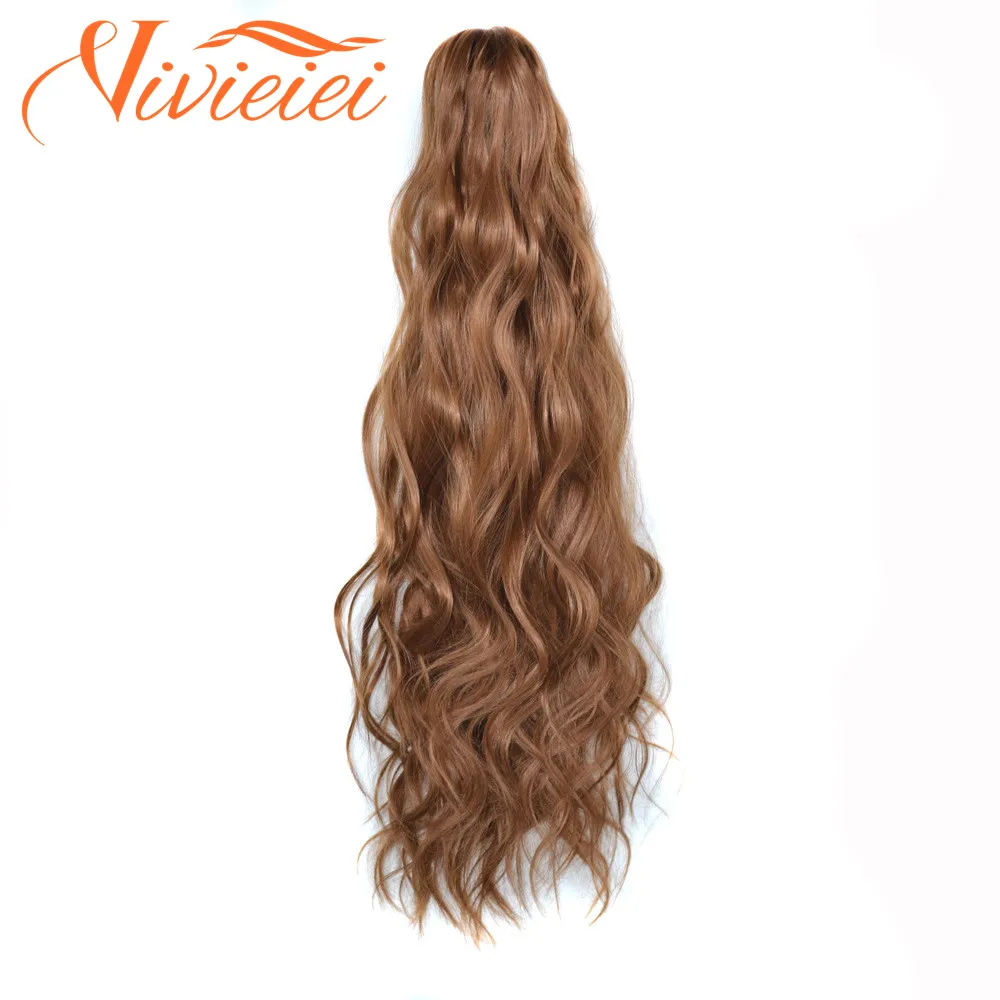 VIVIEIEI Synthetic Claw Clip On Ponytail Hair Extension Ponytail Extension Hair For Women Pony Tail Hairpiece Curly Style 22inch