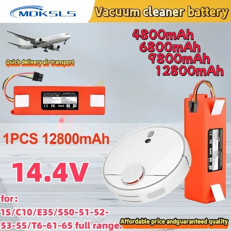 

14.4V 12800mAh Replacement Battery for Xiaomi Roborock S55 S60 S65 S50 S51 S5 MAX S6 Robot Vacuum Cleaner