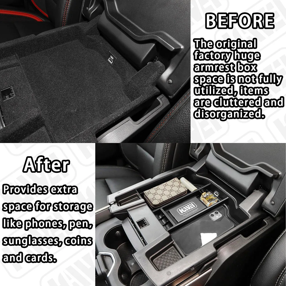 Center Console Organizer for Dodge RAM 1500 2500 3500 2024 2023 2022 2021 2020 2019 Armrest Box Insert Tray Interior Accessories