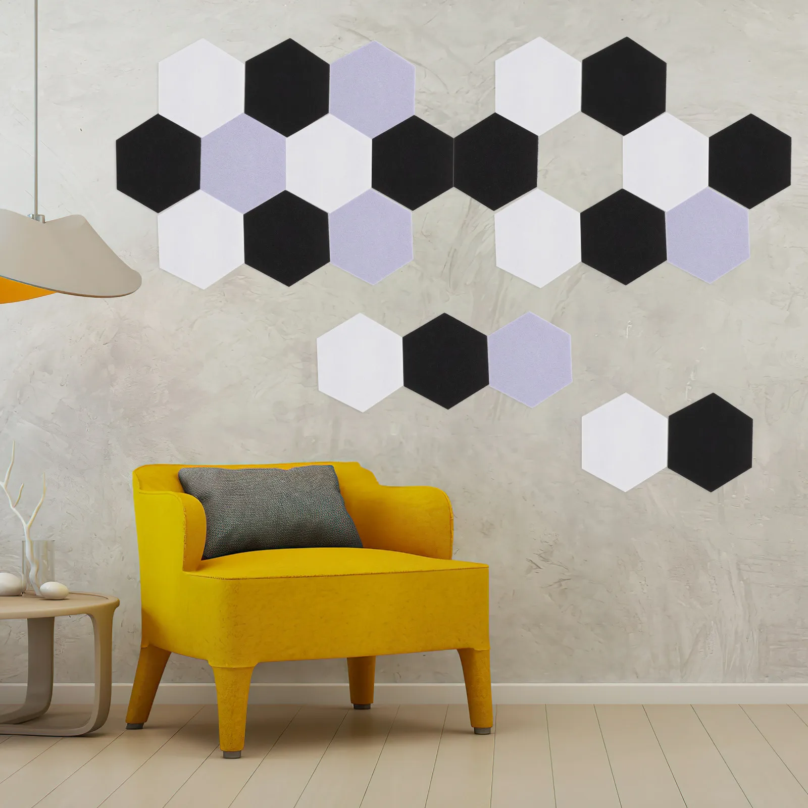 12Pcs Acoustical Wall Panel High Density Hexagon Soundproofing Board Flame Retardant Noise Reduction Tool for Studio Home Ktv