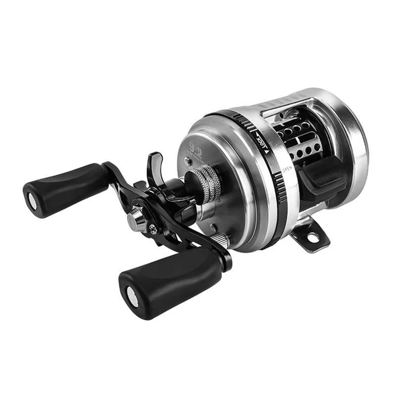 DEUKIO All-Metal Drop Wheel Drum Wheel Stream Horse Mouth Reel Fresh Water Fishing Left Hand Wheel