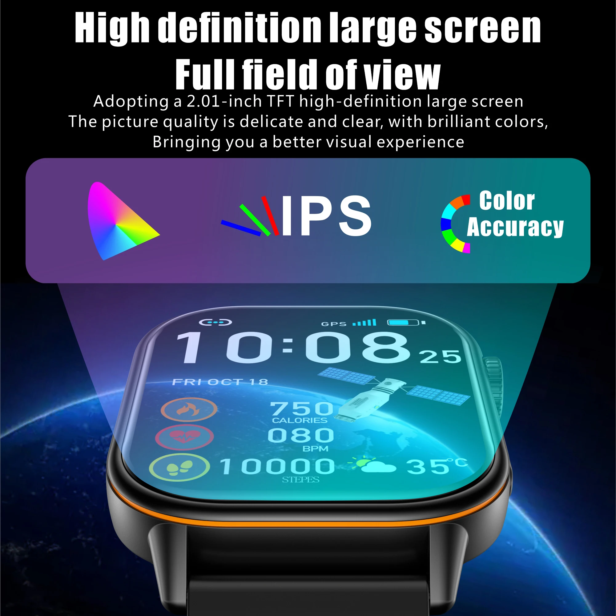 New Ciberer QX17 GPS Smart Watch, Ultra-large Display