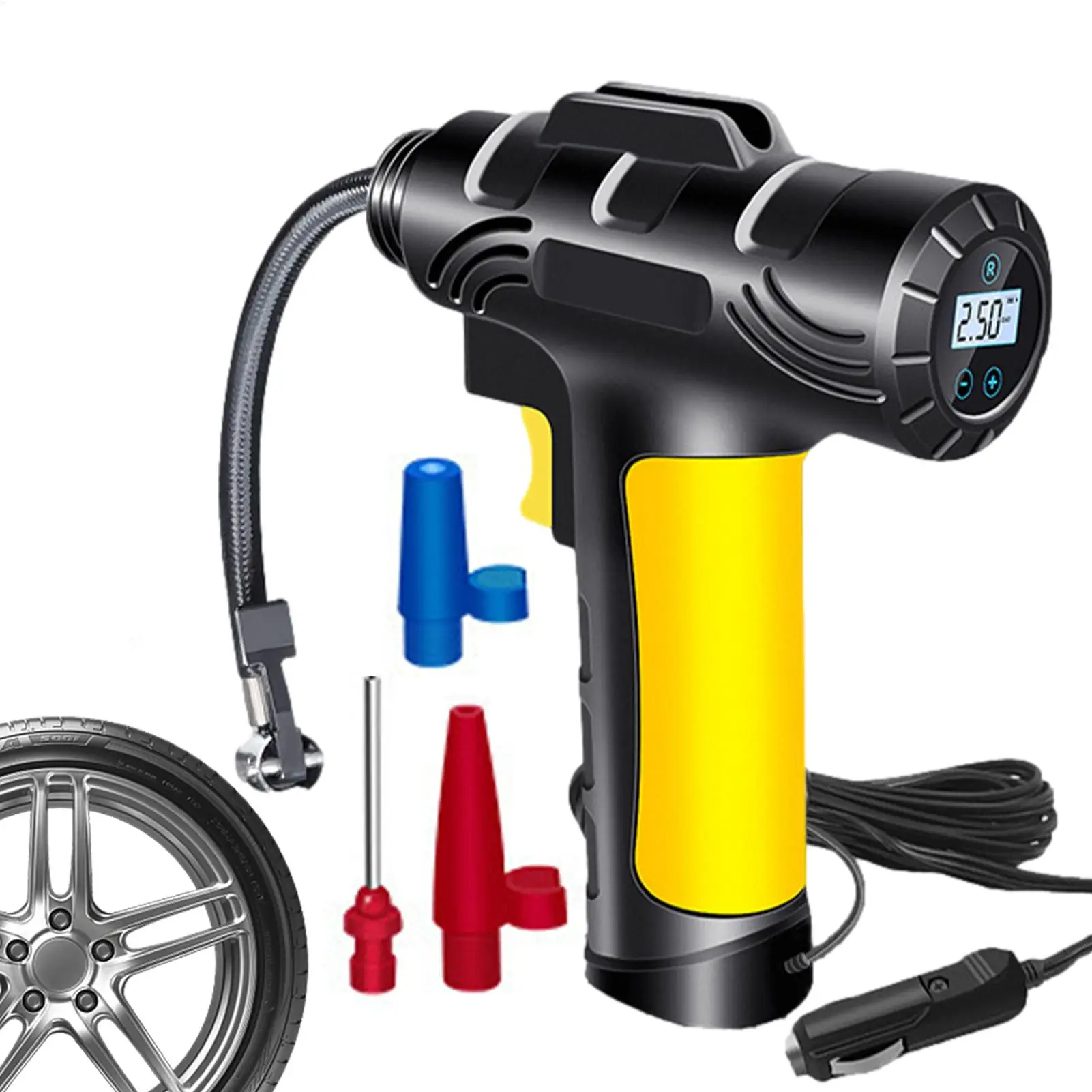 

Дисплей давления для накачивания шин, автомобильные инструменты для накачивания, портативный воздушный компрессор для автомобильных шин, мотоцикла, велосипеда