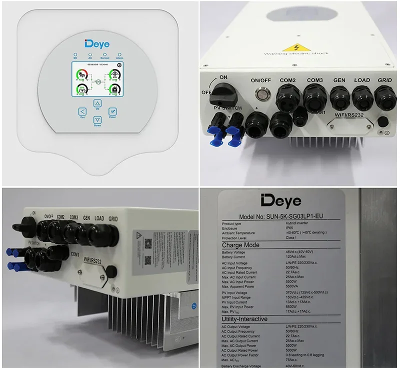 DEYE Hybrid Solar inverter Power System 3000w 5000w 6000W 8000W 10000W Deye Hybrid Inverter With Lithium lon Battery