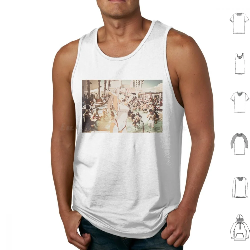 Zero Two And The Pool Party Tank Tops Vest Sleeveless 02 002 Zero Two Swim Swimsuit Pool Poolparty Pool Party Darling Darling