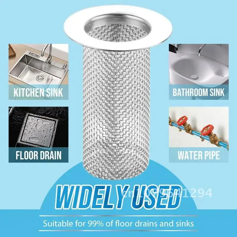 

Multifunctional Stainless Steel Floor Drain Filter Mesh Basket Filter Hair Trap Bathroom Kitchen Sink Anti-clog Slag Strainer