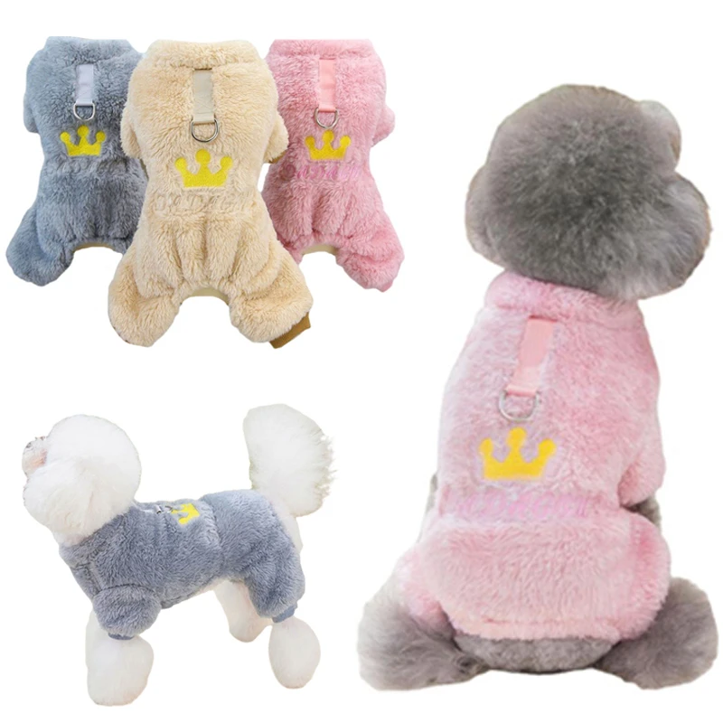 Winter Soft Dog Jumpsuit Warm Fleece Puppy Pajamas for Small Medium Dogs Clothes Pet Pyjamas Chihuahua Overalls Teddy Costumes