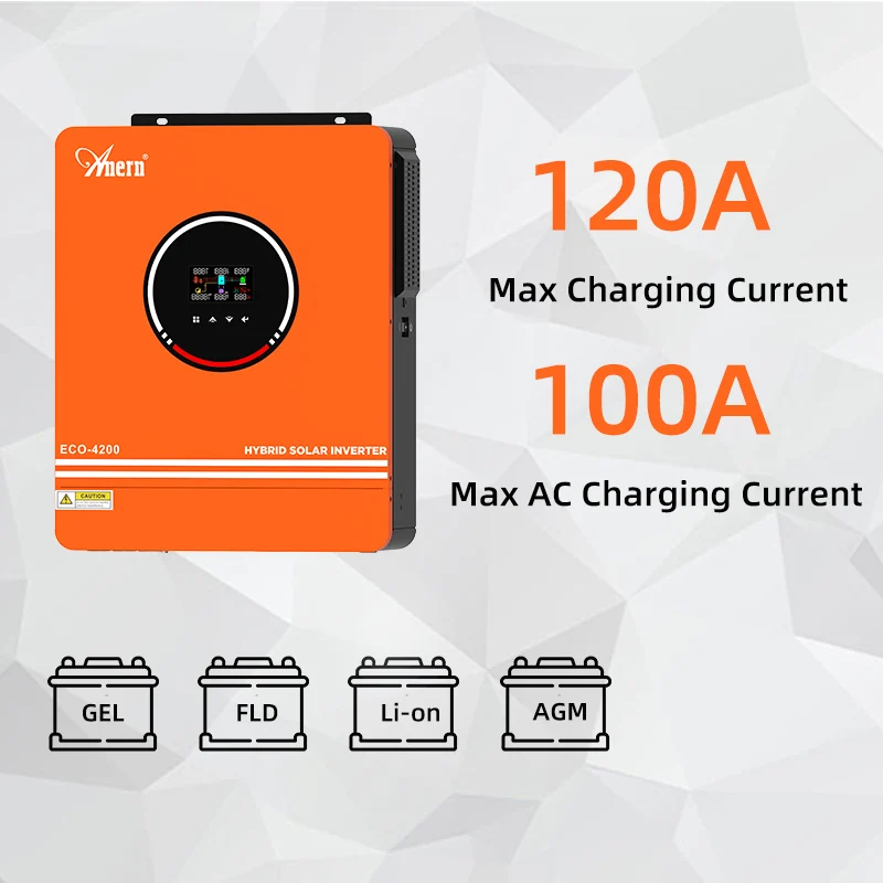 Anern 4.2KW 6.2kw falownik solarny Off/On-Grid 220V 24V/48V MPPT 120A 160A czysta fala sinusoidalna hybrydowy falownik nadaje się do paneli