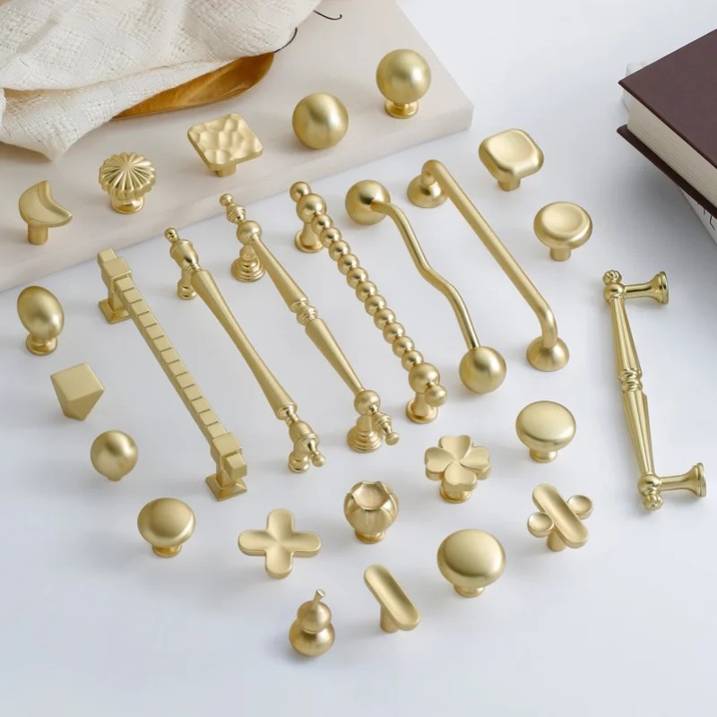 New Golden Cabinet Pull Drawer Knobs Cupboard Wardrobe Closet Dresser Furniture Handles And Kitchen Cabinet Storage Handles