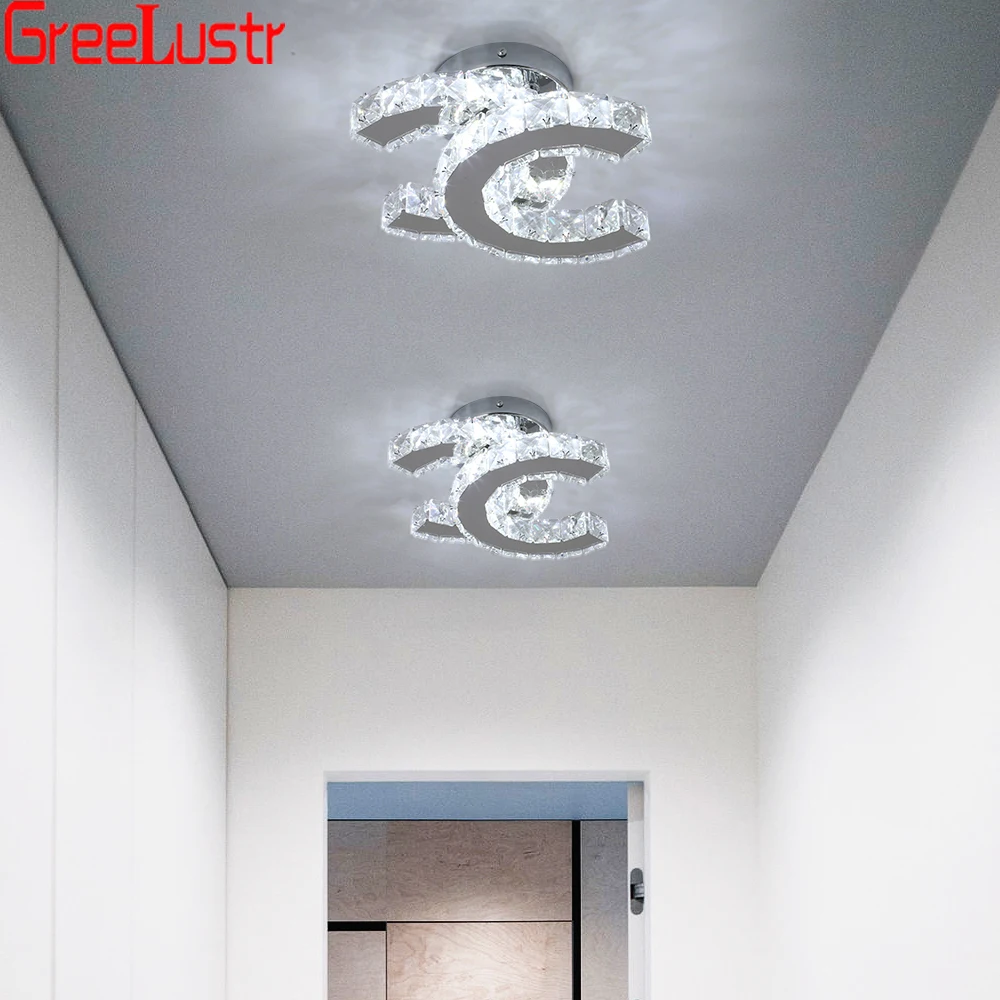 

Crystal Led Ceiling Lamps Aisle Indoor Lighting Nordic Corridor Stairs Bedroom Ceiling Lamps Modern Chandeliers Home Room Decor