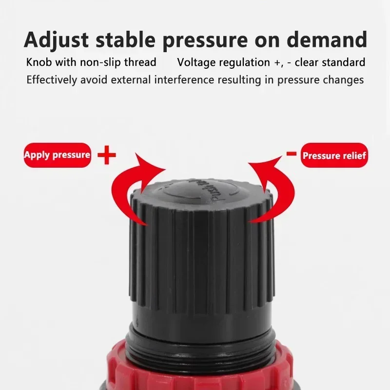 AFR2000 Air Filter Regulator Pressure Reducer 1/4 Inch Water Oil Separator 1/5/20PCS with Brass Fittings Push-in Connectors Set