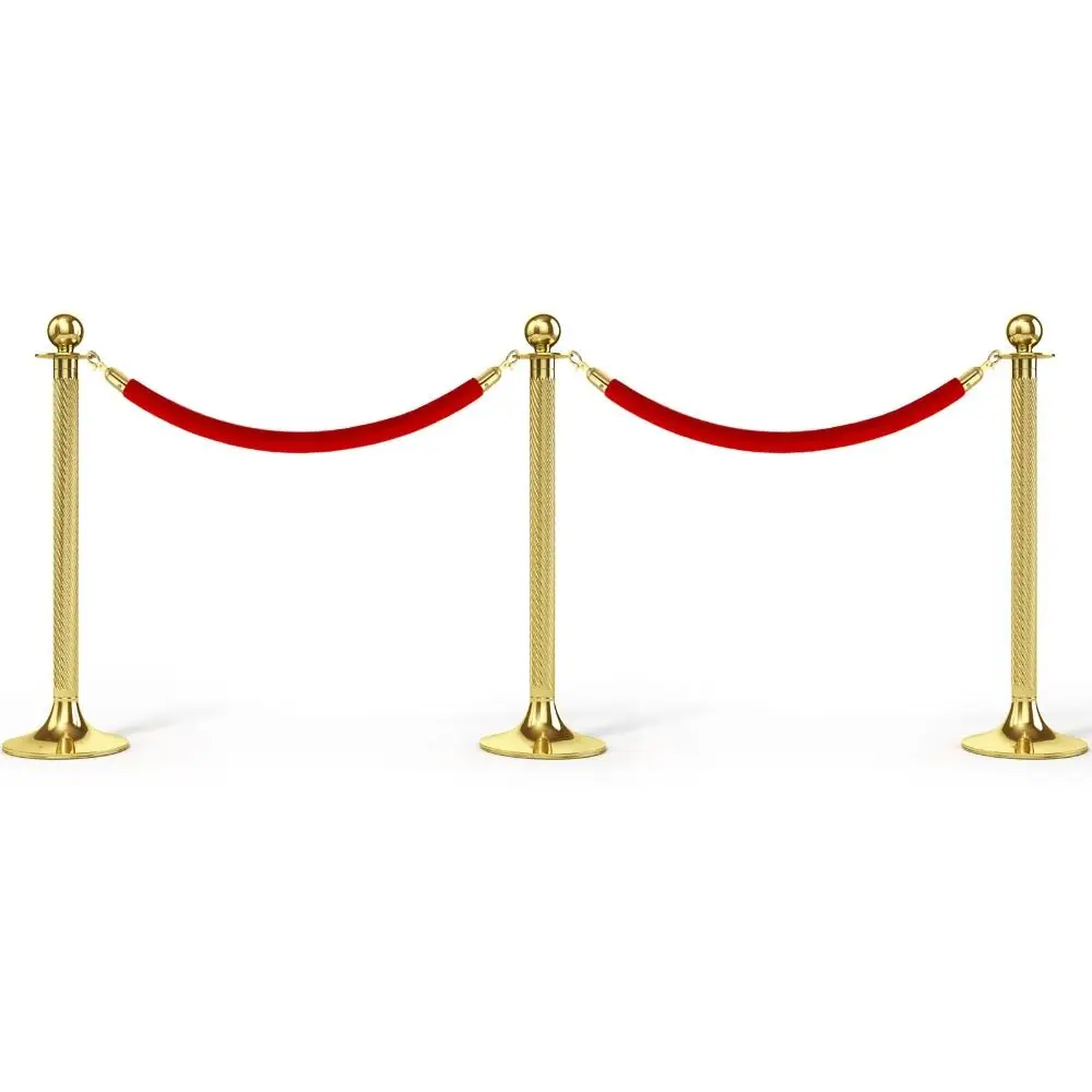1.5m Long Flannel Sling Twisted Lining Barrier Rope Soft and Smooth Welcoming Queuing Columns Velvet Barrier Rope