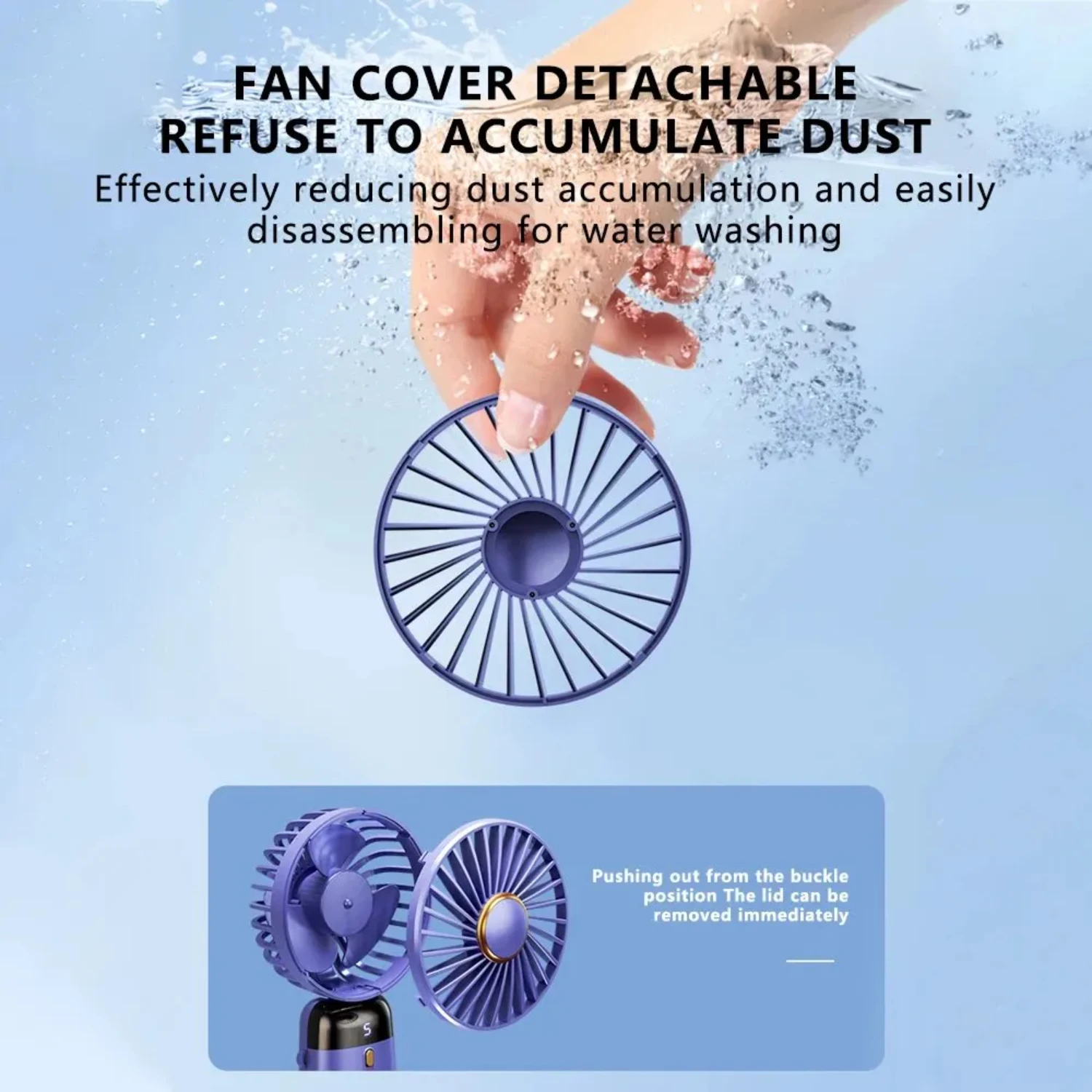 Handheld Folding Fan Portable Carrying Mini USB Rechargeable Model Intelligent Digital Display Multifunctional Mute Small Fan