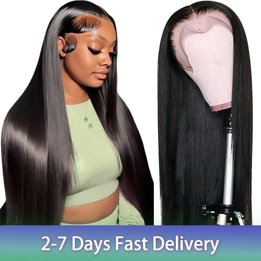 HD Lace Front Human Hair Wigs For Women Bone Straight 13x6 HD Transparent Pre Plucked Brazilian Lace Frontal Wigs