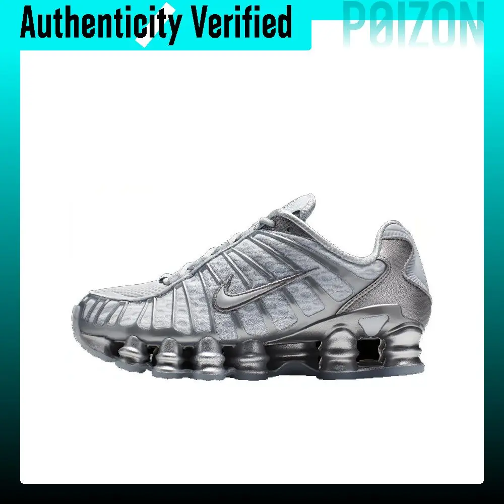 Nike Shox TL Series Cushioning Breathable Lightweight Low top Casual Shoes Women's Silver AR3566-003