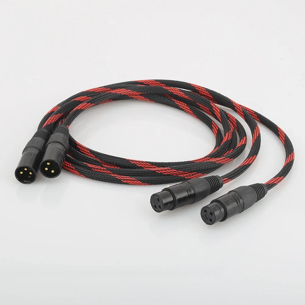 A53 HI-End Copper XLR Balanced Audio Cable 4N OFC 3 Pin 2 XLR Male to Female Audio Cable