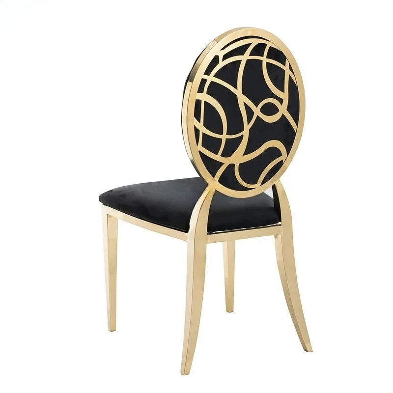 HXL  Hollow Elegant Black Stacked Celebrity Banquet High-end Club Dining Table and Chairs Internet Celebrity Home Decor